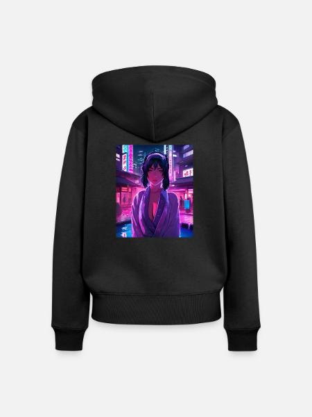 Japan - Frauen Premium Bio Zip Hoodie - Schwarz