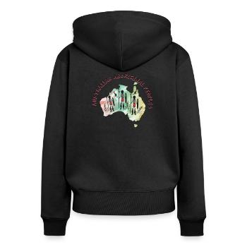 Aboriginal Peoples History - Frauen Premium Bio Zip Hoodie - Schwarz - Hinten - Julia (174cm)