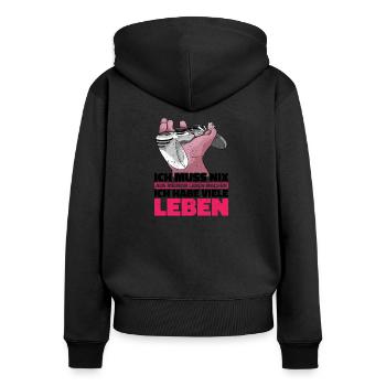 Lustiges Gaming Motiv - Perfektes Geschenk - Frauen Premium Bio Zip Hoodie - Schwarz - Hinten - Julia (174cm)