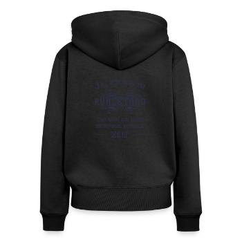 Ja ich bin im Ruhestand Lustige Sprüche Humor - Frauen Premium Bio Zip Hoodie - Schwarz - Hinten - Julia (174cm)