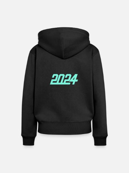 2024 - Frauen Premium Bio Zip Hoodie - Schwarz