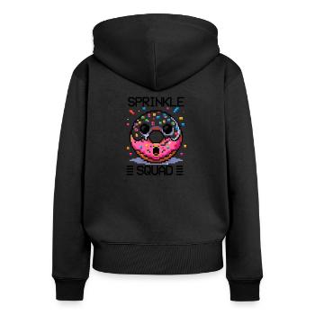 Sprinkle Squad - Lustiges Donut Geschenk - Frauen Premium Bio Zip Hoodie - Schwarz - Hinten - Julia (174cm)
