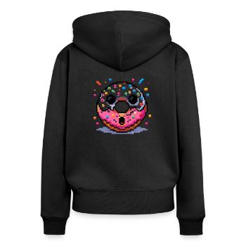 Süßer Donut - Das perfekte Geschenk - Frauen Premium Bio Zip Hoodie - Schwarz - Hinten - Julia (174cm)