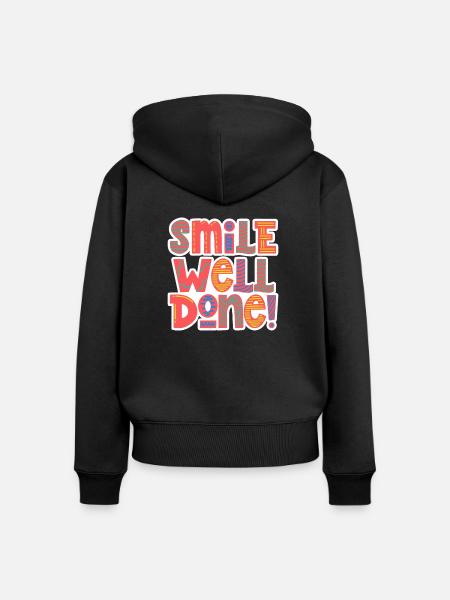 Lächeln Sie gut gemacht! - Frauen Premium Bio Zip Hoodie - Schwarz