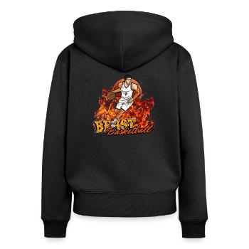 Bête de basket-ball - Sweat à capuche zippé Premium bio Femme - noir - Dos - Julia (174cm)