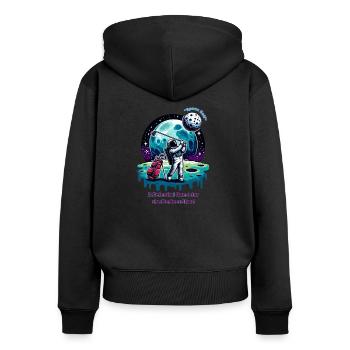 Space Golf - Women's Premium Organic Zip Hoodie - black - Back - Julia (174cm)