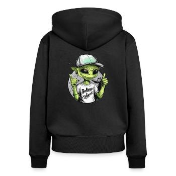 Astro-Ermächtigung - Frauen Premium Bio Zip Hoodie - Schwarz - Hinten - Julia (174cm)
