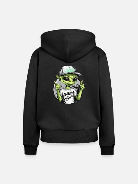 Astro-Ermächtigung - Frauen Premium Bio Zip Hoodie - Schwarz