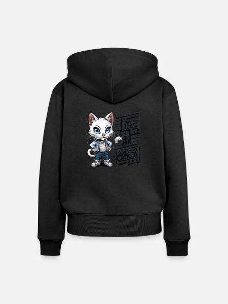 ICH BIN GANZ OHR - Frauen Premium Bio Zip Hoodie - Schwarz