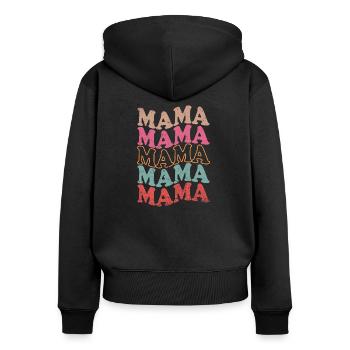 Mama Vintage Retro Groovy Für Muttertag - Frauen Premium Bio Zip Hoodie - Schwarz - Hinten - Julia (174cm)