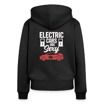 Electric Cars Are Sexy Electric Vehicle EV Driver - Frauen Premium Bio Zip Hoodie - Schwarz - Hinten - Julia (174cm)
