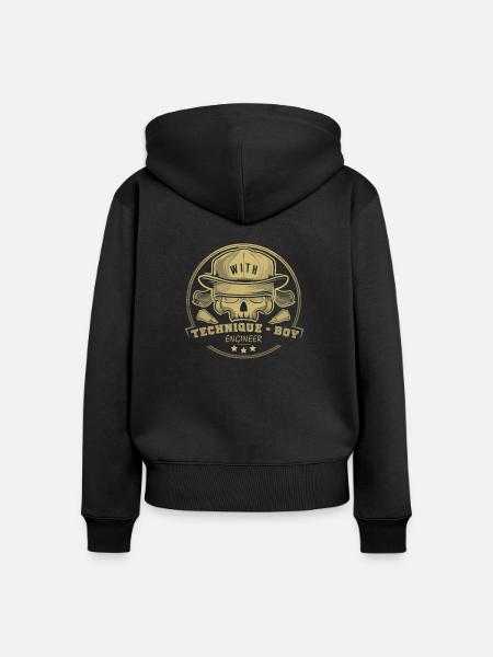 Technik - Frauen Premium Bio Zip Hoodie - Schwarz