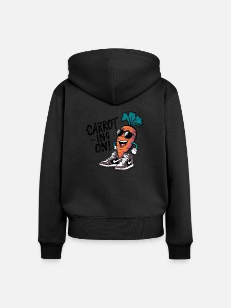 KAROTTE WEITER! - Frauen Premium Bio Zip Hoodie - Schwarz