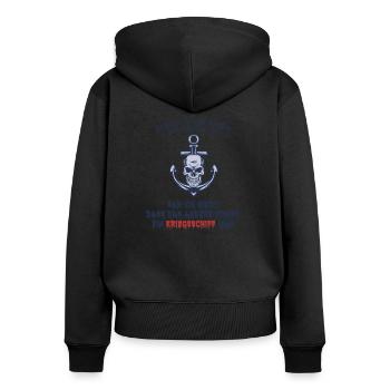 Scheidung - Frauen Premium Bio Zip Hoodie - Schwarz - Hinten - Julia (174cm)