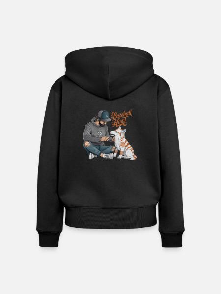 BASEBALL-HEULEN - Frauen Premium Bio Zip Hoodie - Schwarz