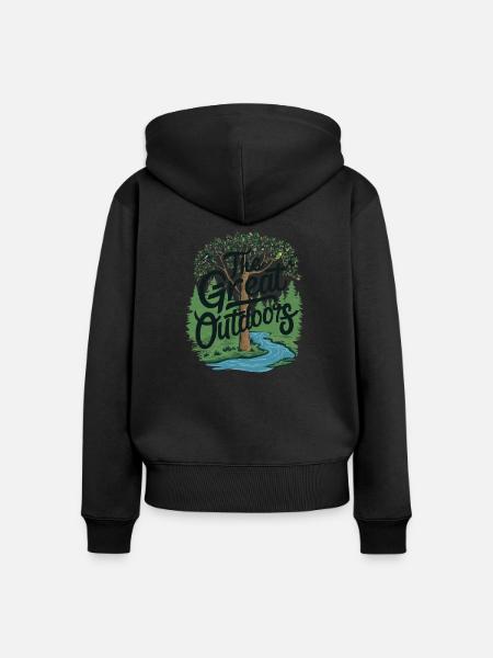 DIE FREIE NATUR - Frauen Premium Bio Zip Hoodie - Schwarz