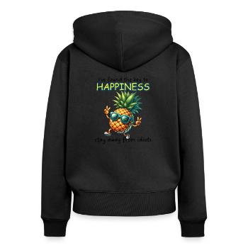 I have found the key to happiness. Funny Gift. - Women's Premium Organic Zip Hoodie - black - Back - Julia (174cm)