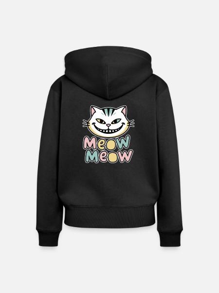 MIAU MIAU - Frauen Premium Bio Zip Hoodie - Schwarz