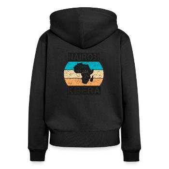 Nairobi Kibera Africa vintage sunset style - Women's Premium Organic Zip Hoodie - black - Back - Julia (174cm)