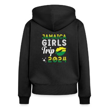 Jamaïque Girls Trip 2024 Vacances Fête Vacances - Sweat à capuche zippé Premium bio Femme - noir - Dos - Julia (174cm)