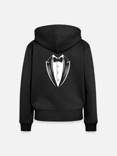 Tuxedo - Frauen Premium Bio Zip Hoodie - Schwarz