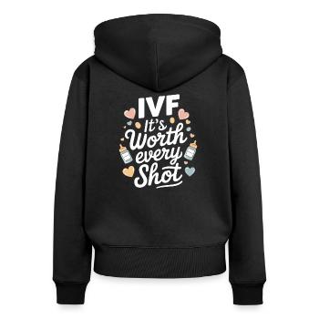 Hope and courage on the IVF journey - Women's Premium Organic Zip Hoodie - black - Back - Julia (174cm)