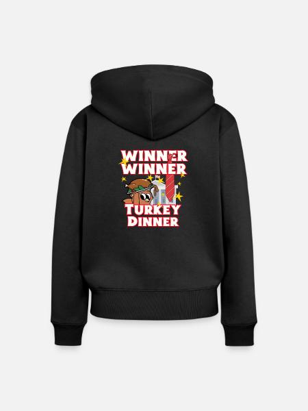 Frohes Trumpsgiving dinner - Frauen Premium Bio Zip Hoodie - Schwarz