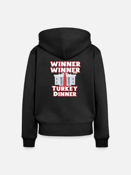 Gewinner thanksgiving dinner - Frauen Premium Bio Zip Hoodie - Schwarz