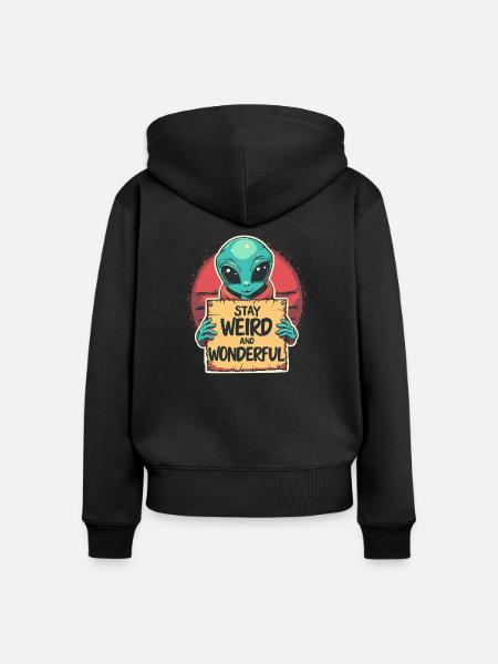 WUNDERBAR - Frauen Premium Bio Zip Hoodie - Schwarz
