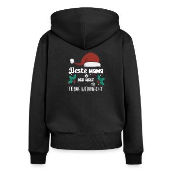 Beste Mama der Welt Last Minute Geschenk Mutter - Frauen Premium Bio Zip Hoodie - Schwarz - Hinten - Julia (174cm)