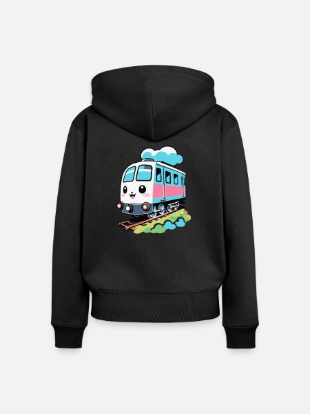 NIEDLICHER ZUG - Frauen Premium Bio Zip Hoodie - Schwarz