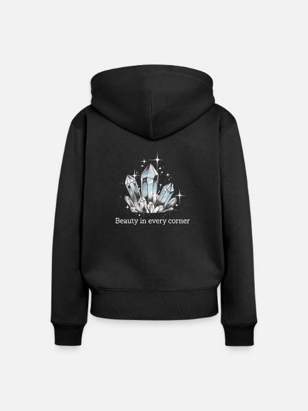 FUNKELND - Frauen Premium Bio Zip Hoodie - Schwarz