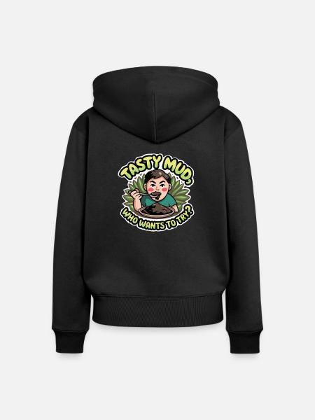 LECKERER SCHLAMM - Frauen Premium Bio Zip Hoodie - Schwarz