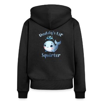Daddys kleiner Squirter unangemessen peinlich - Frauen Premium Bio Zip Hoodie - Schwarz - Hinten - Julia (174cm)
