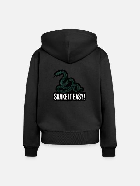SCHLANGE ES EINFACH - Frauen Premium Bio Zip Hoodie - Schwarz