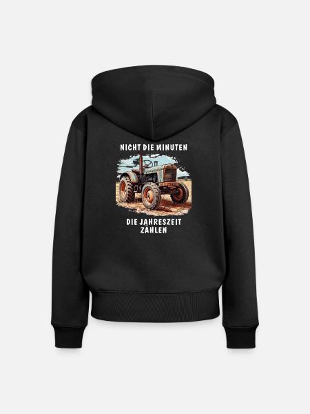 TRAKTOR NICHT DIE MINUTEN - Frauen Premium Bio Zip Hoodie - Schwarz