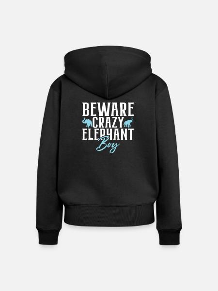 Elephant Lovers Gifts - Frauen Premium Bio Zip Hoodie - Schwarz