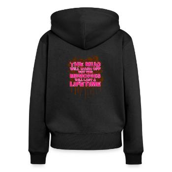 The mud will wash off Mud Run Muddy Race - Women's Premium Organic Zip Hoodie - black - Back - Julia (174cm)