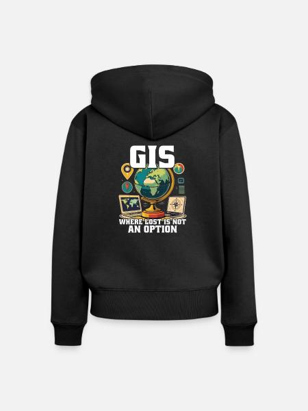 Geografische Informationssysteme - Frauen Premium Bio Zip Hoodie - Schwarz