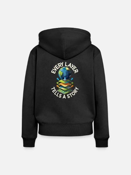 Geografische Informationssysteme Every Layer - Frauen Premium Bio Zip Hoodie - Schwarz