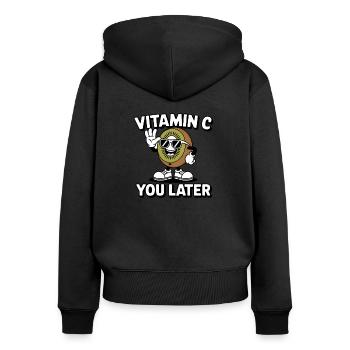 Lustige Kiwi Vitamin C Obst Kiwifrucht - Frauen Premium Bio Zip Hoodie - Schwarz - Hinten - Julia (174cm)