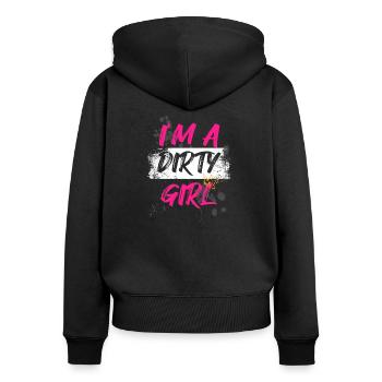 I'm a dirty girl Schlammlauf Mud Run Muddy Race - Women's Premium Organic Zip Hoodie - black - Back - Julia (174cm)