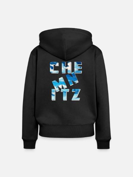 CHEMNITZ - Frauen Premium Bio Zip Hoodie - Schwarz