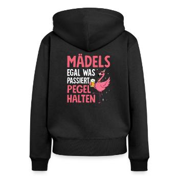 Girls no matter what happens Maintain levels - Women's Premium Organic Zip Hoodie - black - Back - Julia (174cm)