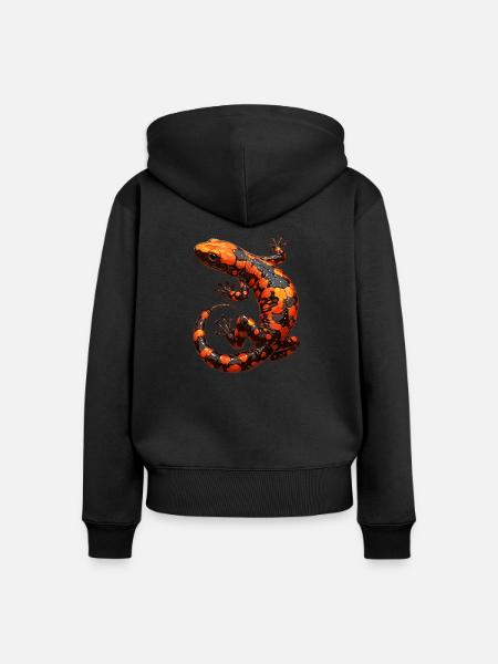 Salamanders Salamander - Frauen Premium Bio Zip Hoodie - Schwarz
