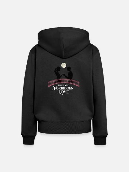 VERBOTENE LIEBE - Frauen Premium Bio Zip Hoodie - Schwarz