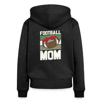 Football Mom Vintage Sports Design - Sweat à capuche zippé Premium bio Femme - noir - Dos - Julia (174cm)