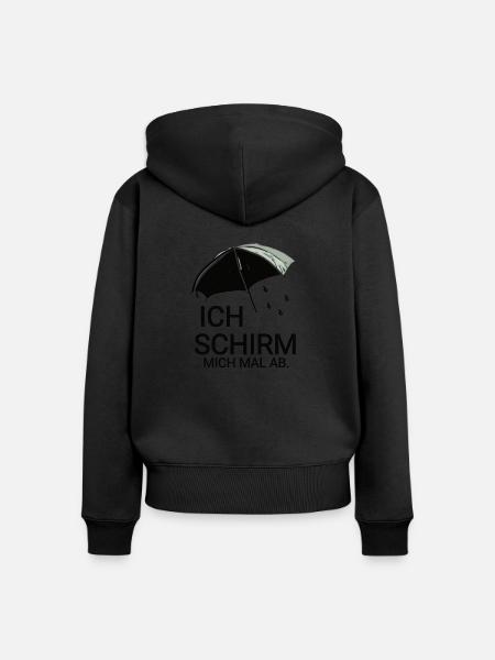 lustiger Regenschirm Slogan - Frauen Premium Bio Zip Hoodie - Schwarz