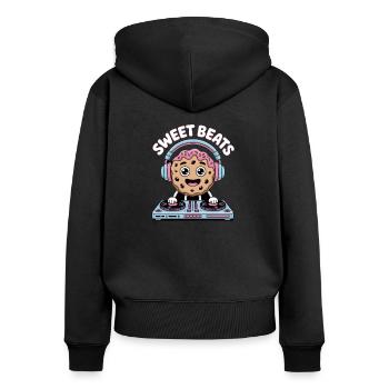 Christmas DJ: Sweet Beats Cookie - Women's Premium Organic Zip Hoodie - black - Back - Julia (174cm)