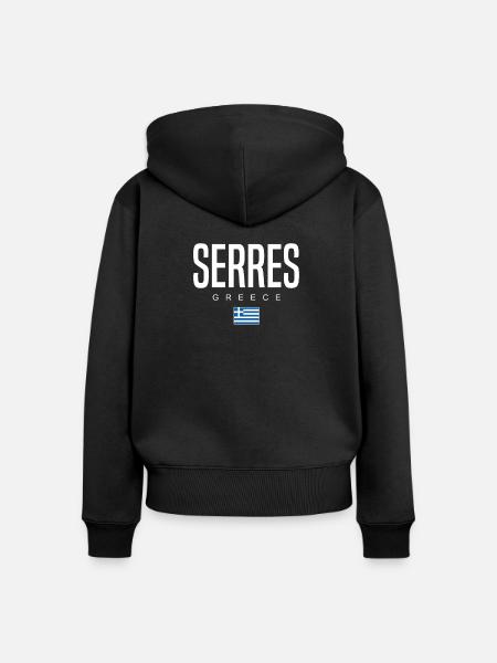 Serres Griechenland - Frauen Premium Bio Zip Hoodie - Schwarz